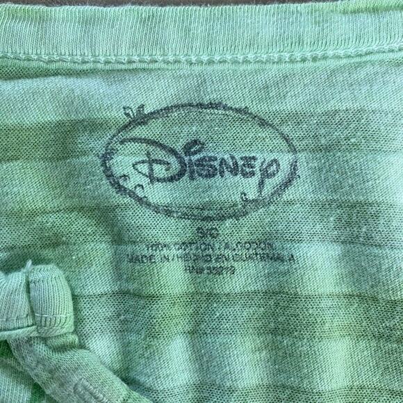 Disney Blouse Womens Small Green Mickey Mouse Top 1/4 Button Up Rolled Sleeves - Picture 2 of 10